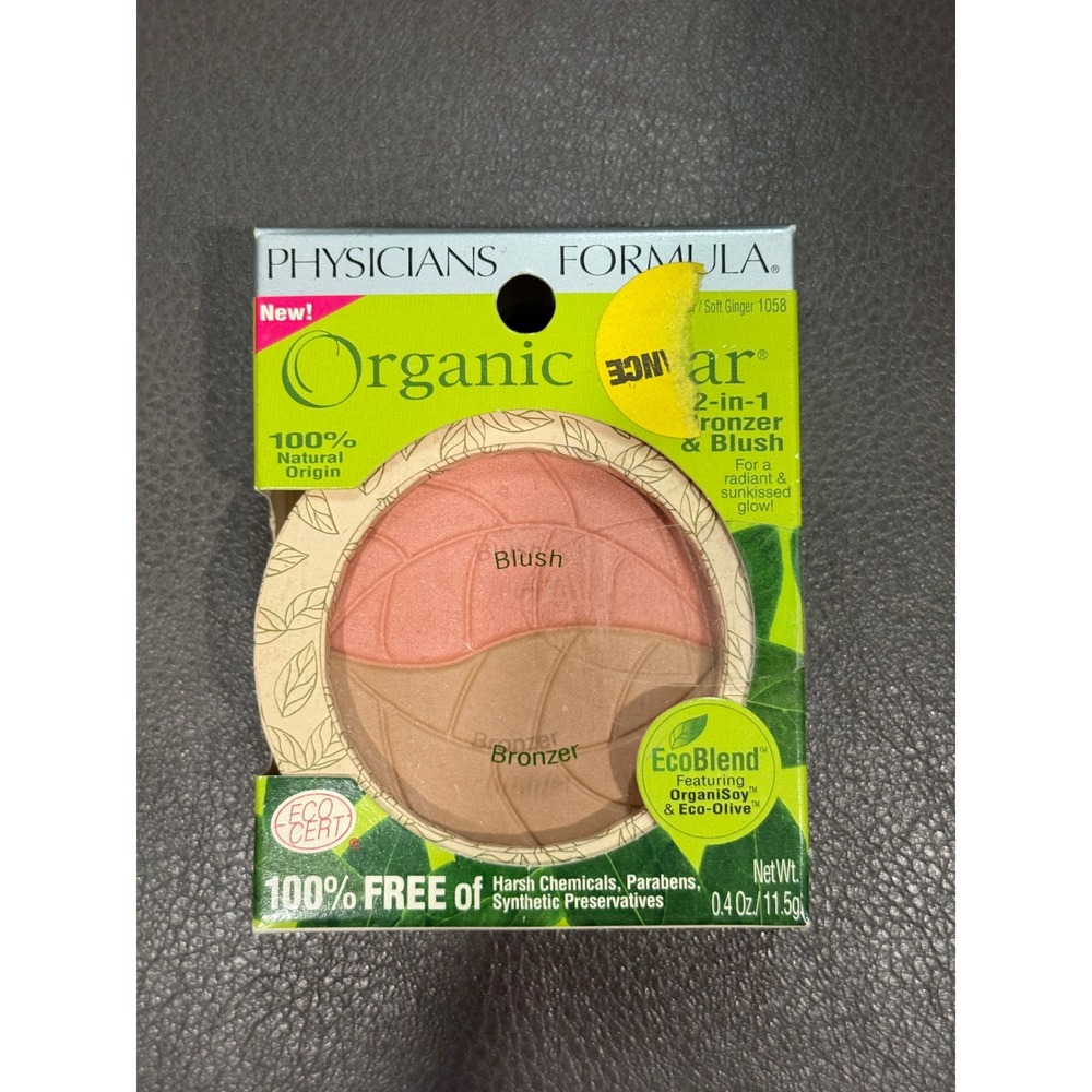 Physicians Formula Organic Wear 2-in-1 Bronzer Blush Light Bronzer Soft Ginger